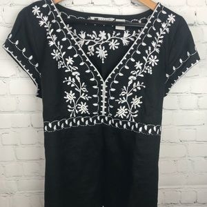 Embroidered floral Linen Ladies’ Blouse